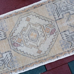 1x3 PICCOLO VINTAGE Rug, tappeto turco, tappeto vintage 52x93, tappeto oushak tappeto boho tappeto piccolo tappeto turco marrone zerbino