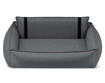 Orthopedic Memory Foam Dog Bed, Supportive Pet Couch with Removable Backrest