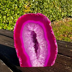 Pink Agate Geode, Geode, Pink Geode, Crystal, Brazilian Agate Geode, Gift, Natural, Beautiful. image 8