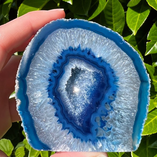 Blue Agate Geode, Brazilian Agate Geode, Geode, Crystal, Blue, Natural, Gift, Beautiful.