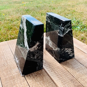 Zebra Marble Bookends, Bookends, Marble gift, Gift.