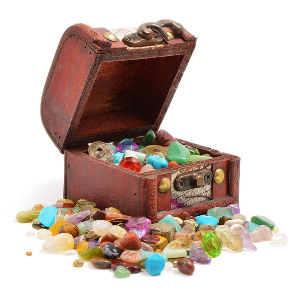 Real Gemstone Treasure Chest, Treasure Chest, Pirates Treasure Chest, Real Gemstones, Crystals, Pirates, Gift.