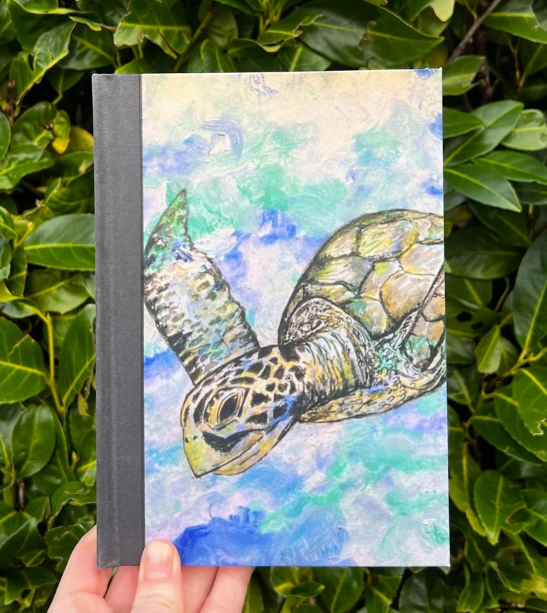 Turtle With Notebook Turtle Painting A5 Notebook, Original Mixed Media Art - Etsy UK