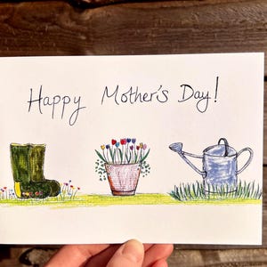 Feliz Dia das Mães, Cartão do pai da mãe, Jardim, Jardinagem, Plantas, Amo jardinagem.
