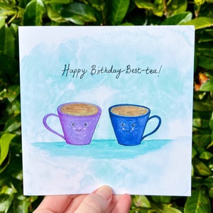 Feliz cumpleaños, mejor té, tarjeta de cumpleaños para mi mejor amiga, me encanta el té, linda tarjeta de cumpleaños.