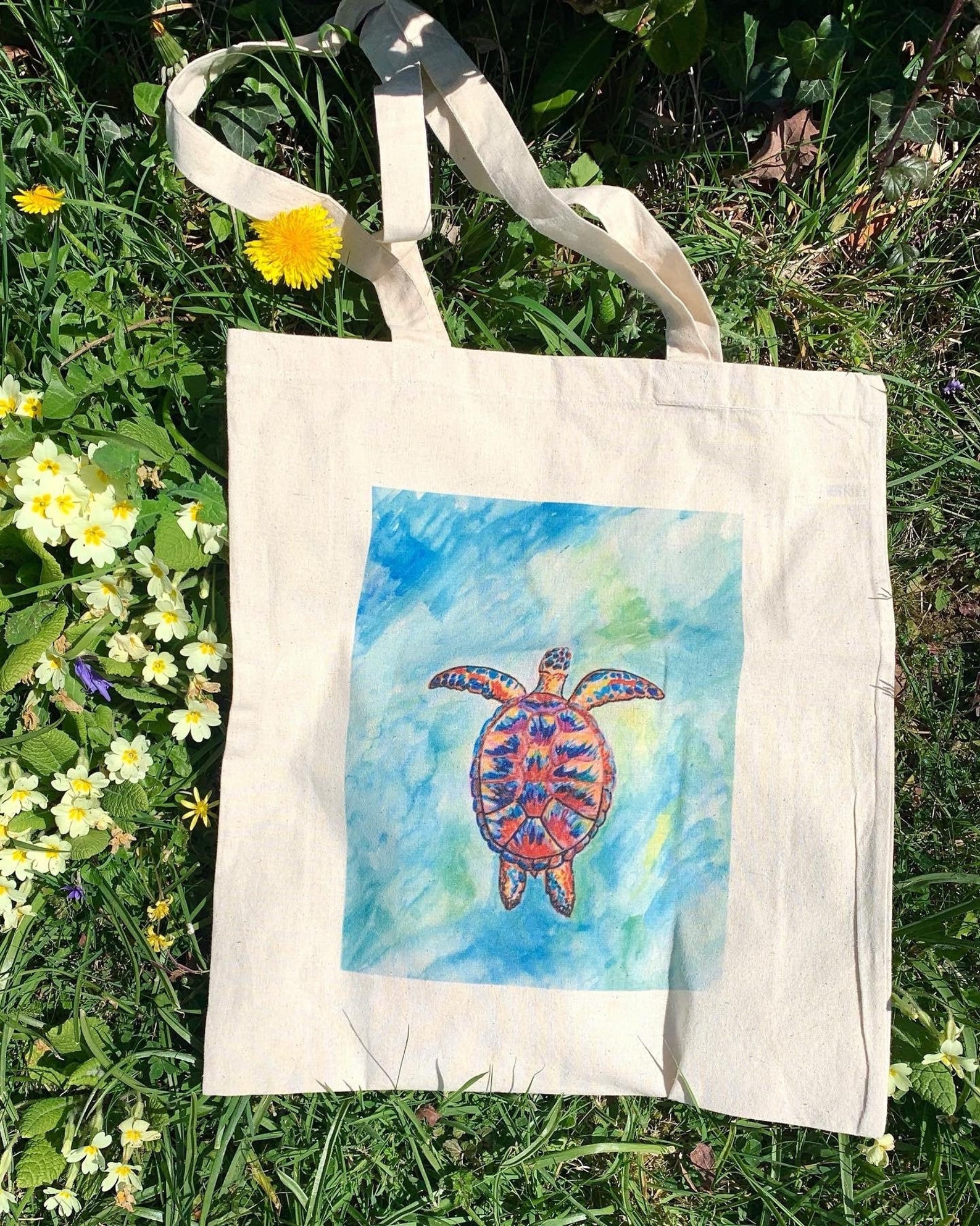 Tote bag Turtle tote bag Art tote bag Tote bag Etsy