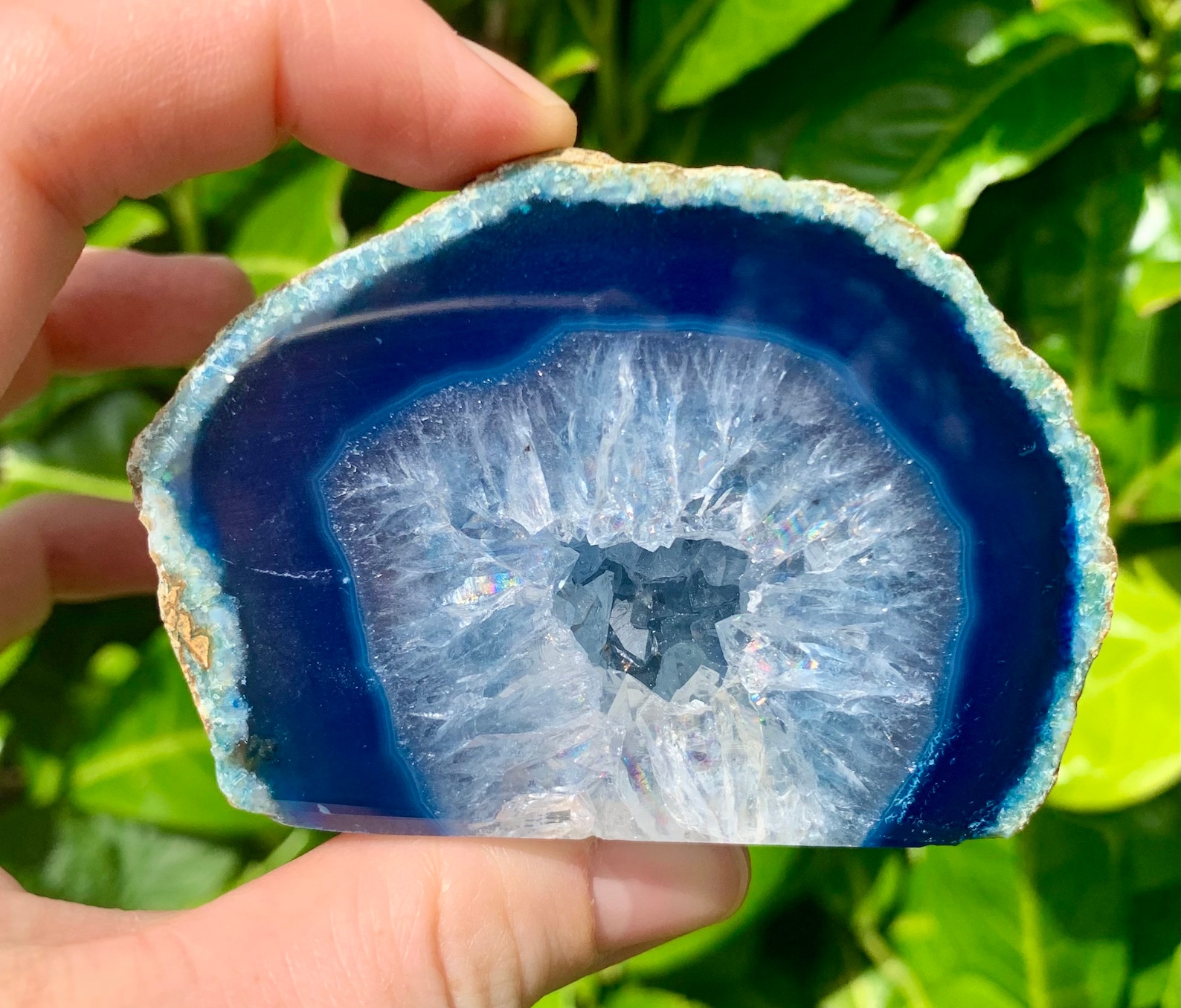 Blue Agate Geode Brazilian Agate Geode Geode Crystal Blue Etsy