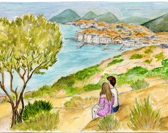 ドゥブロヴニクの絵画、ドゥブロヴニク、クロアチア、絵画、額
