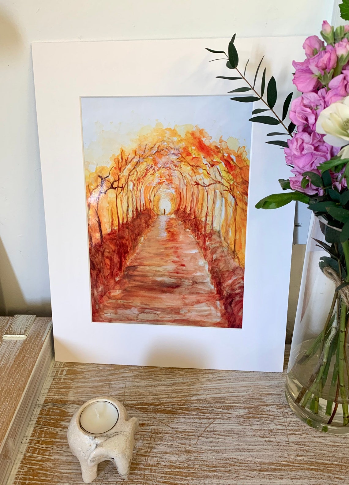 A4 Orange Landscape Painting Print Art Print A4 Mounted Etsy