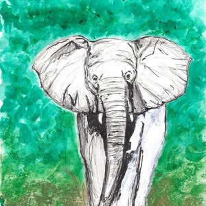 Carte de voeux éléphant, carte éléphant, art éléphant, éléphants amoureux, carte de voeux, éléphant.