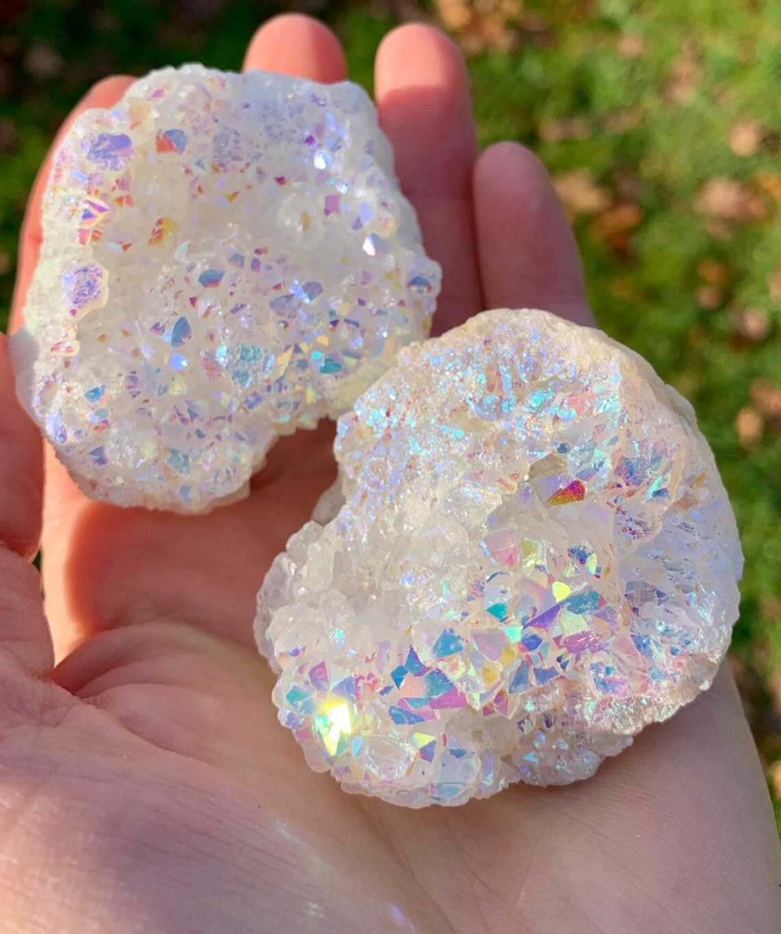 White Aura Geode Geode Sparkly Sparkly Geode Shiny Gift. Etsy