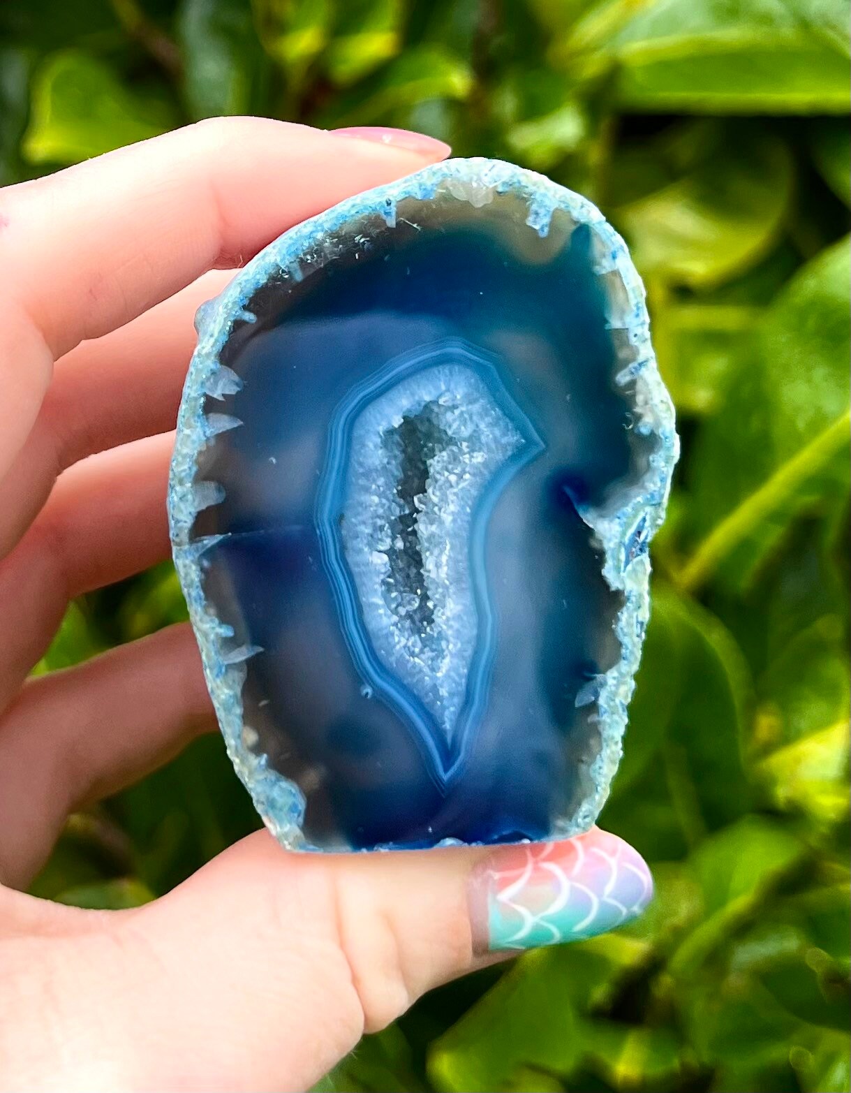 ブルーアゲートジオード Blue Agate Geode, Brazilian Agate Geode, Geode, Crystal