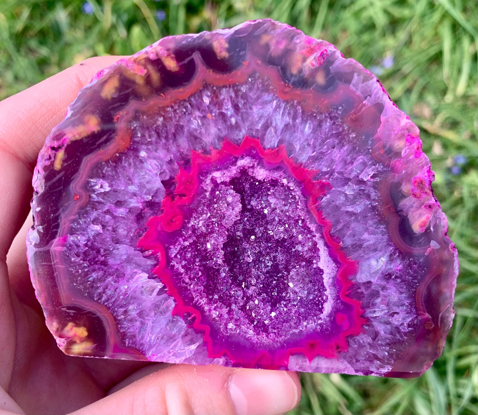 Pink Agate Geode Geode Pink Geode Crystal Brazilian Agate Etsy