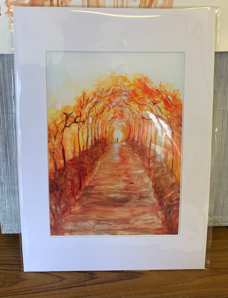 A4 Orange Landscape Painting Print Art Print A4 Mounted Etsy