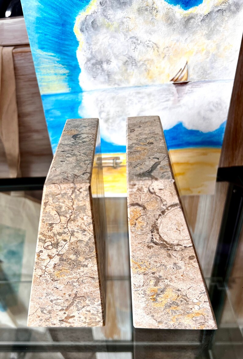 Fossilstone Marble Bookends Fossil Bookends Natural Etsy UK