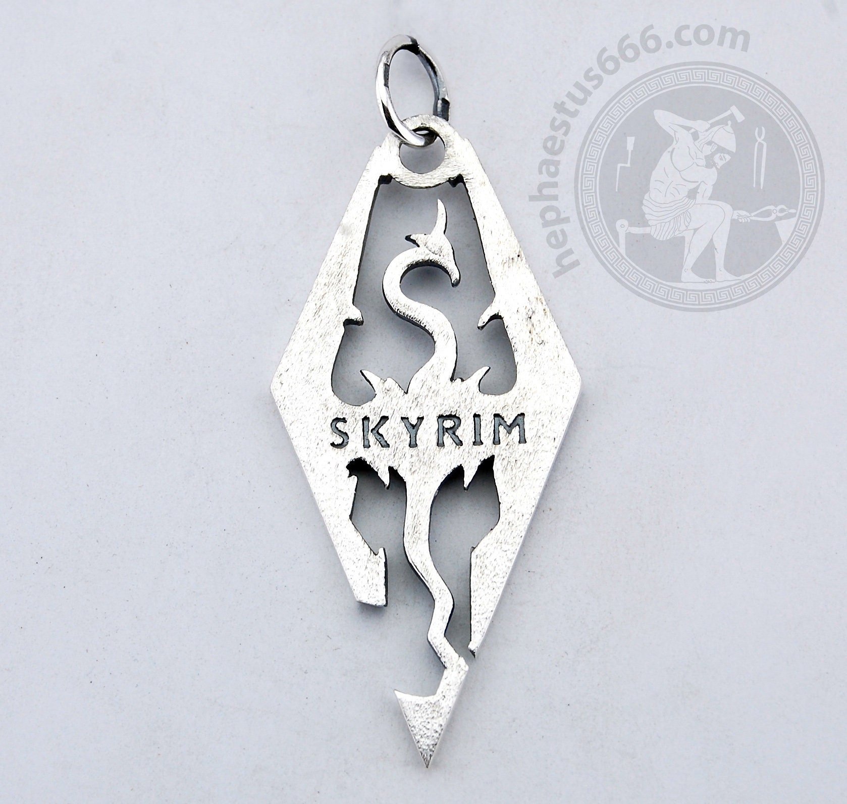 Skyrim Dragon silver necklace dovakin pendant game pendant the Etsy