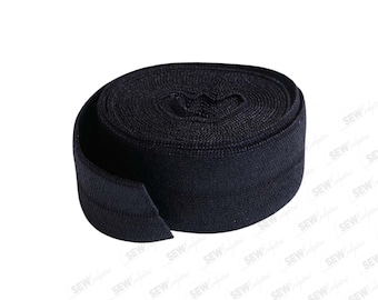 Fold-Over Elastic, 20mm - 2 Yard Package Black SUP211-2-Black