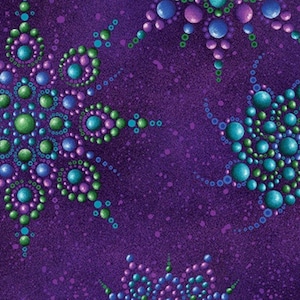 On Dragonfly Wings - Beaded Medallion Dark Purple 16402P-66