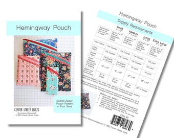 Hemingway Pouch - CEN 101 - Patterns by Center Street Quilts