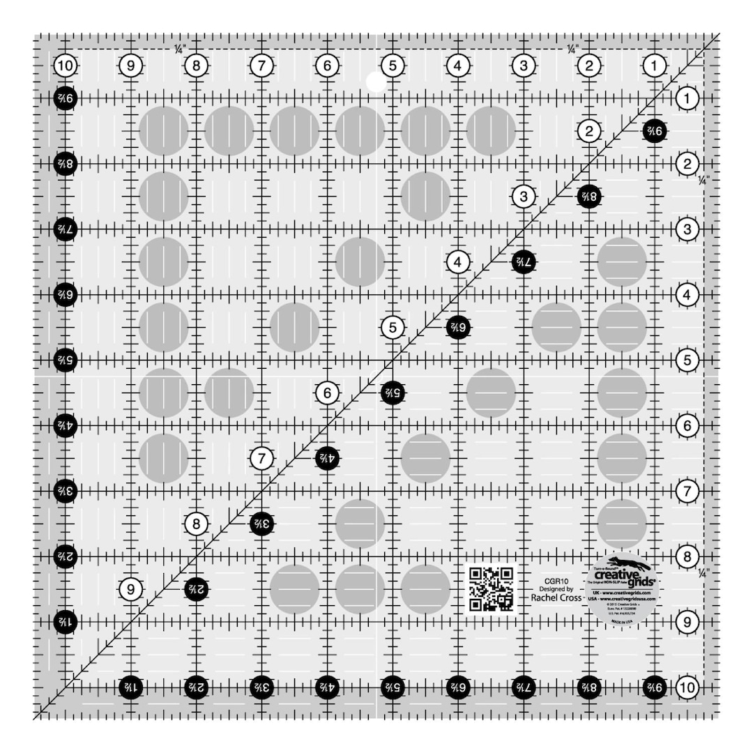 Creative Grids Quilt Ruler - 10-1/2in X 10-1/2in Square # CGR10 - Etsy