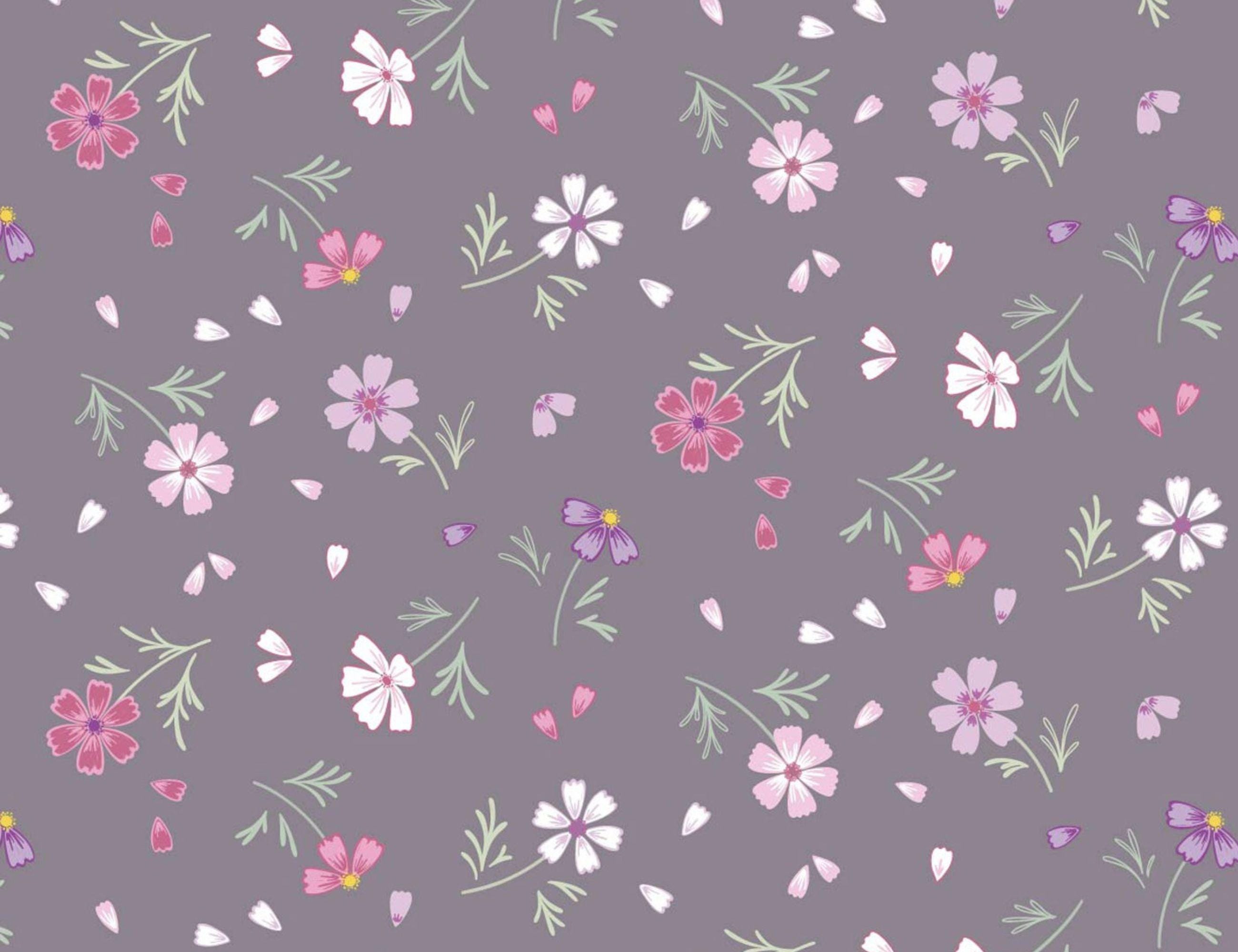 The Pressed Flowers - Floral Affections - Light Charcoal Grey - CC53.3