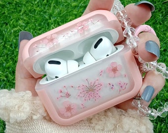 Real dried flower AirPods 4,AirPods pro 2nd generation cases cute silicone hard case airpod 1 2 3 airpods pro case airpod case gift for her