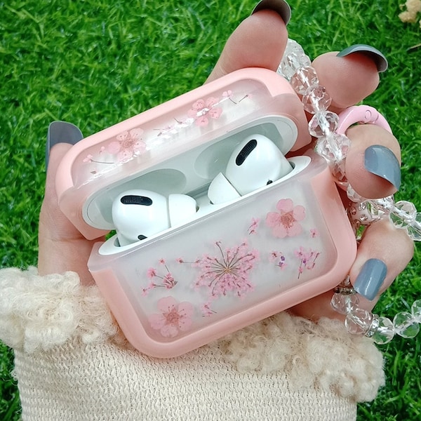 Real dried flower airpods pro 2nd generation cases cute silicone hard case airpod 1 2 3 airpods pro case airpod case gift for her