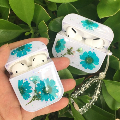 Pressed Real Dried Flower Airpods Pro Cases Cute Hard Airpod 1 Etsy