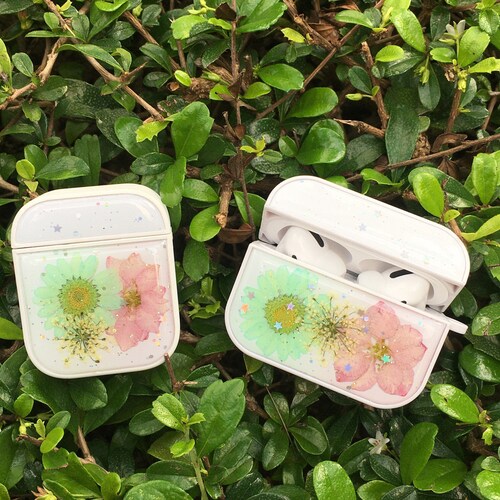 Pressed Real Dried Flower Airpods Pro Cases Cute Hard Airpod 1 Etsy