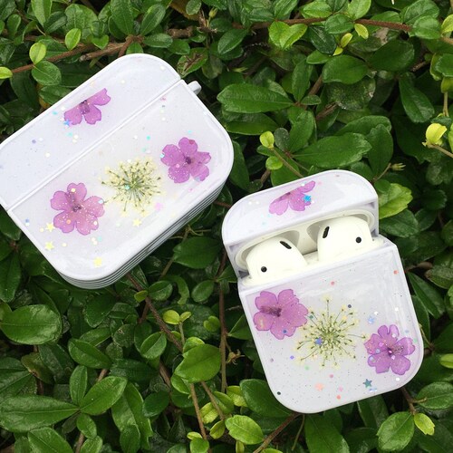 Airpods Pro Case Pressed Real Dried Flower Airpods Cases White Etsy