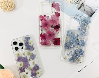 Natürliche echte Blume Handytasche für iPhone 16 Pro Max 16e 15 Pro Max iPhone 14 iPhone 13, für Google Pixel 9A Pro 8 Pro 8A 8 Pro 7 Pro 6 Pro