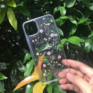 Coque pour iPhone 16 Pro Max avec fleurs pressées, vraies fleurs séchées, coque pour Samsung S25 Edge S25 Ultra S24 ultra a14 a34 54, google pixel 8