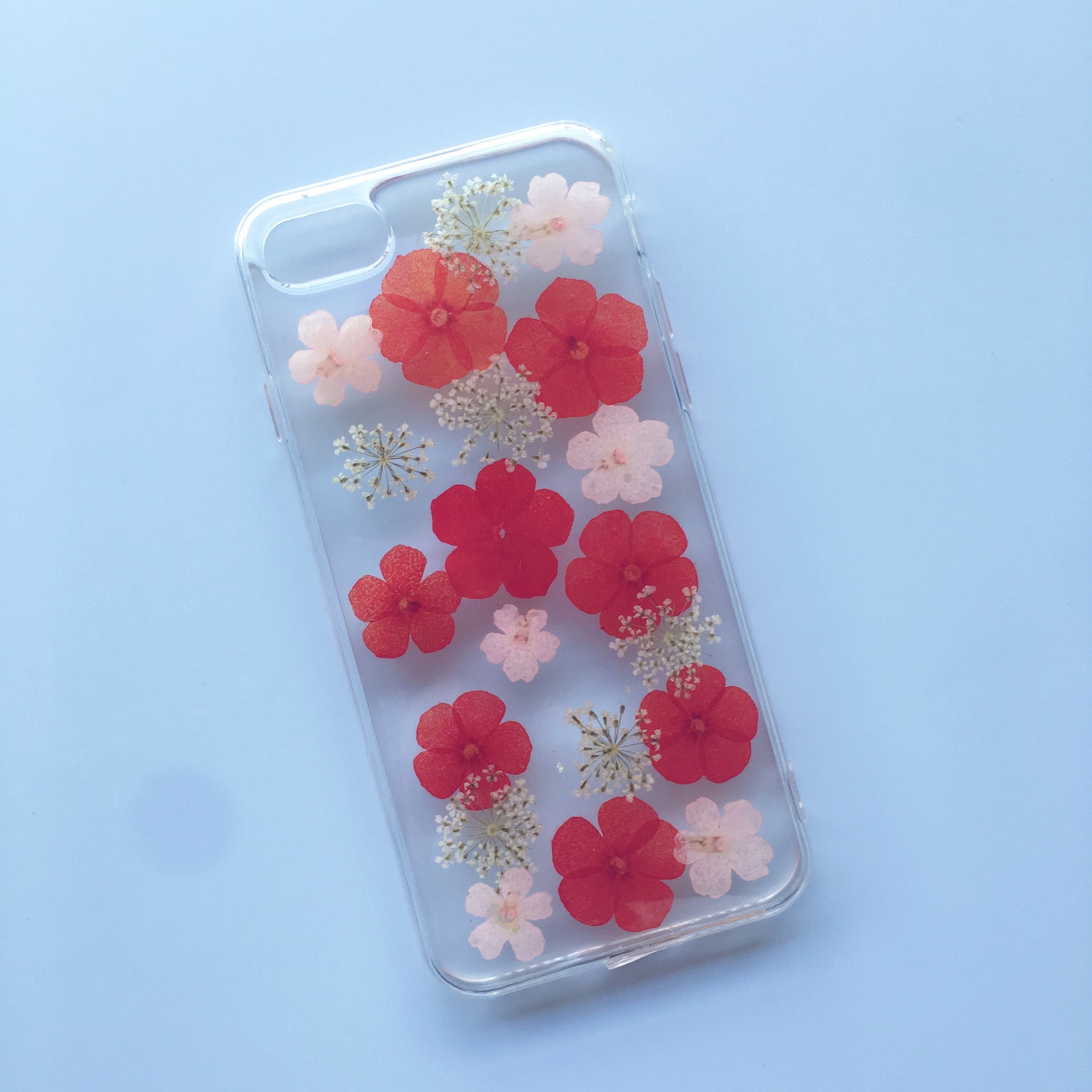 Real Flower Casehand Pressed Flower Casedried Flower Etsy