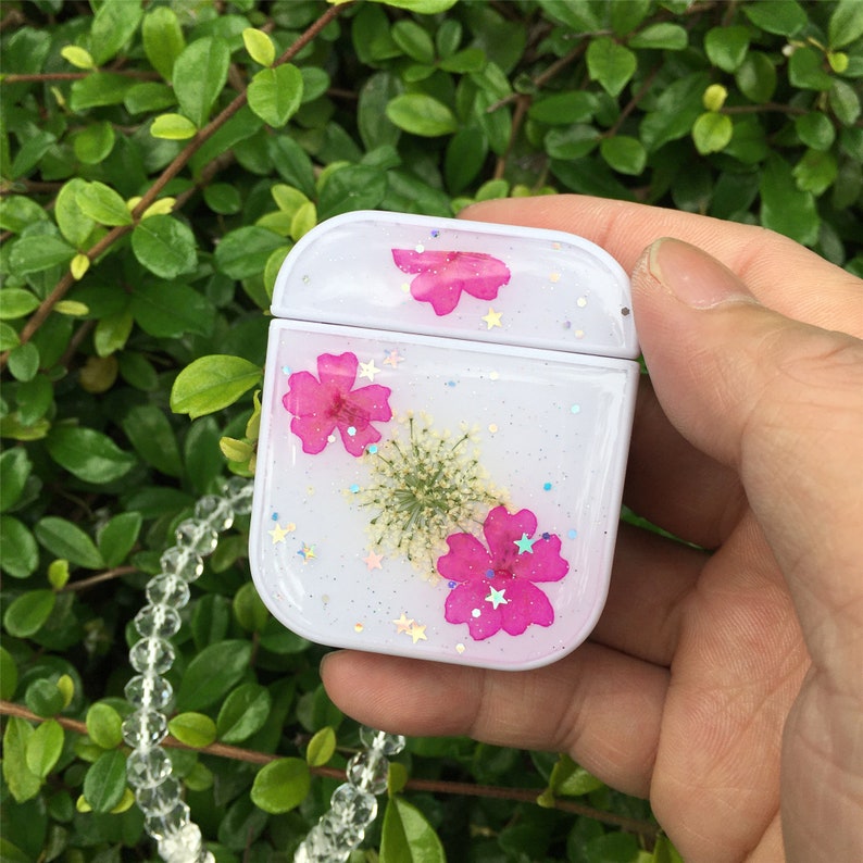 Airpod pro case pressed real dried flower airpods cases white Etsy