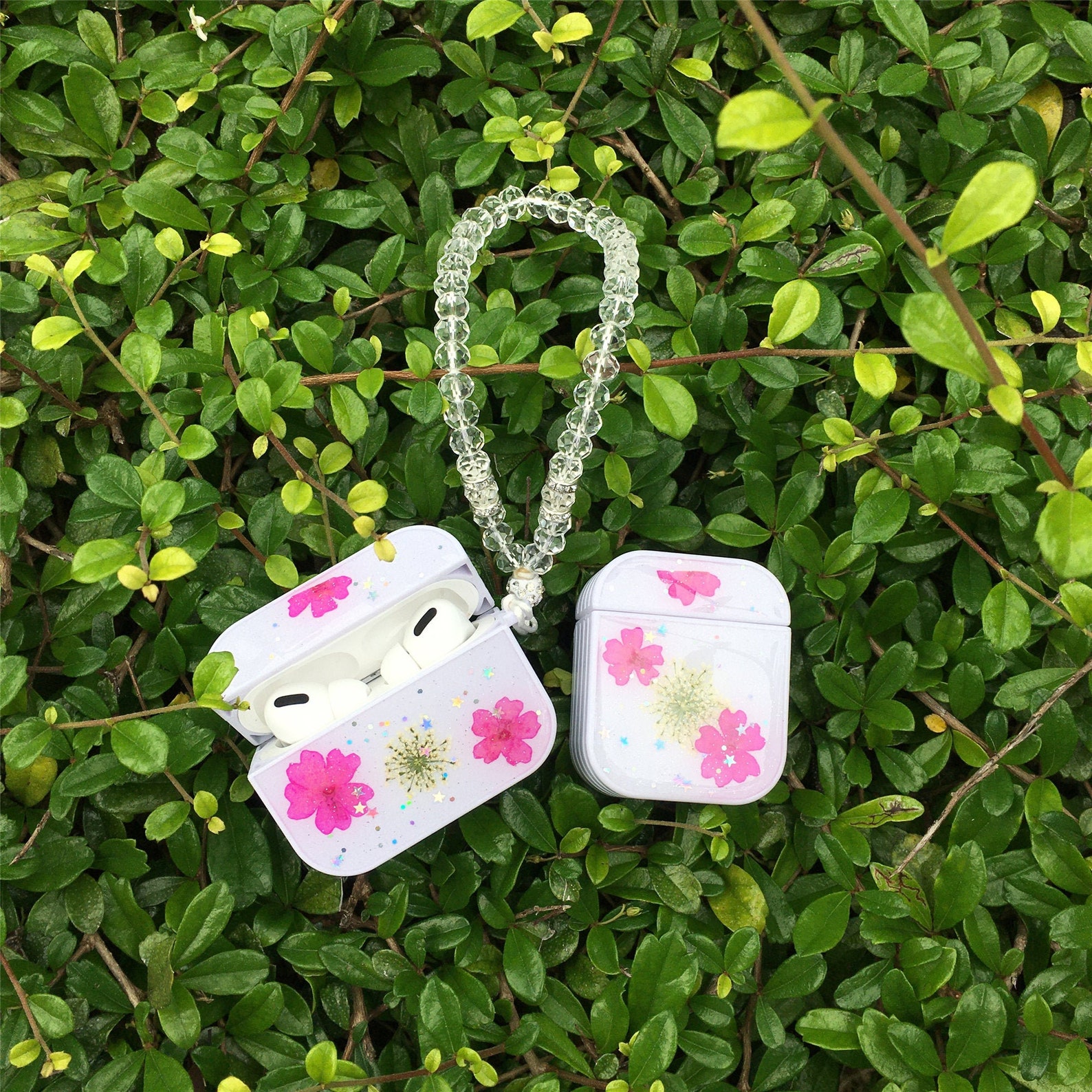 Airpod pro case pressed real dried flower airpods cases white Etsy