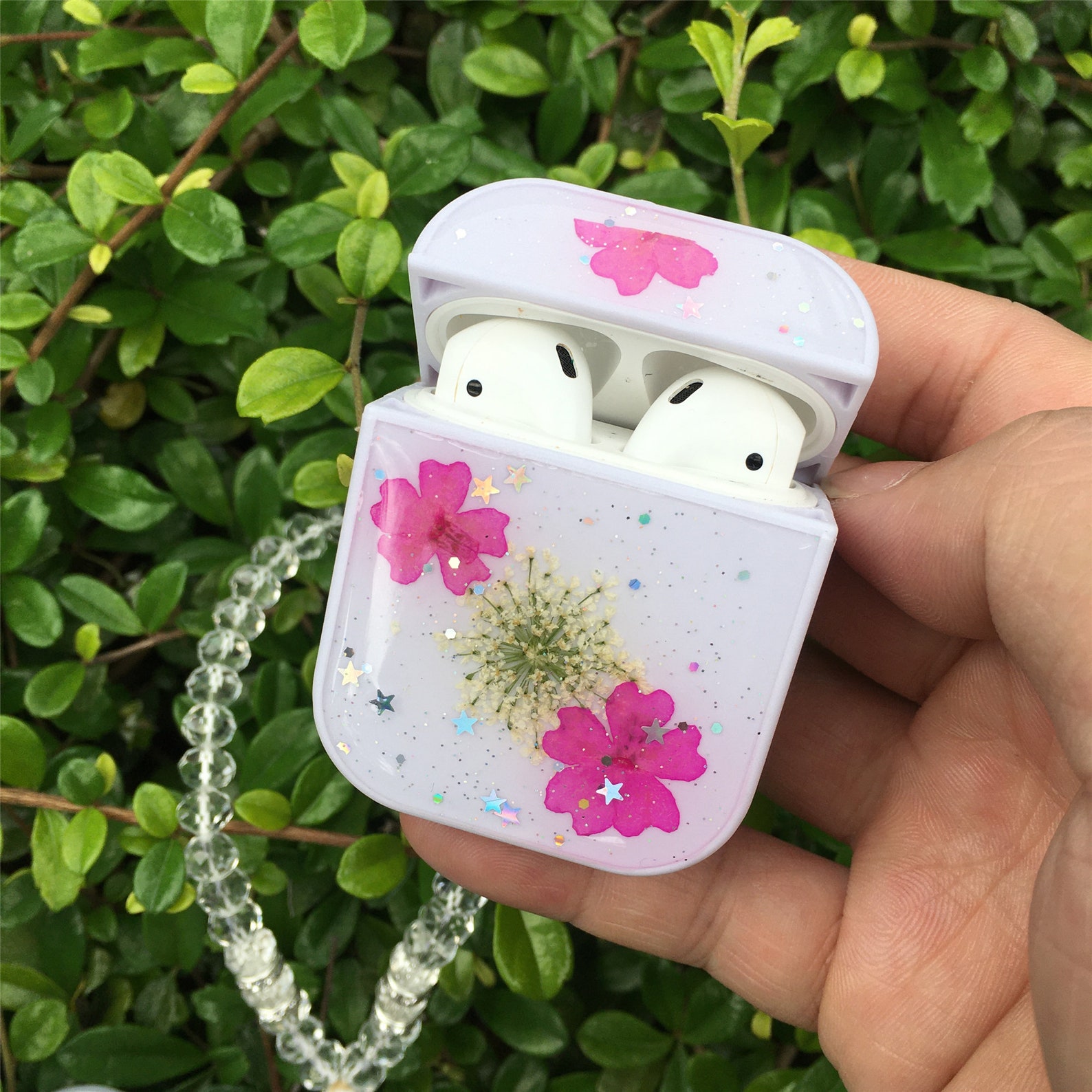 Airpod pro case pressed real dried flower airpods cases white Etsy