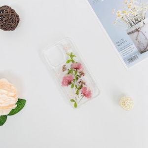 Mobilskal med naturrosa sakura-pressad blomma till iPhone 17e 16e 15 Pro Max iPhone 14, Google Pixel 10 Pro 9A 8 Pro 7 Pro-skal