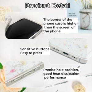 Custom name starry sky real flower phone case with glitter,for iPhone 17e 16e iPhone 15 Pro 14 13,Google Pixel 11 Pro 9A 9 Pro 7 Pro image 5