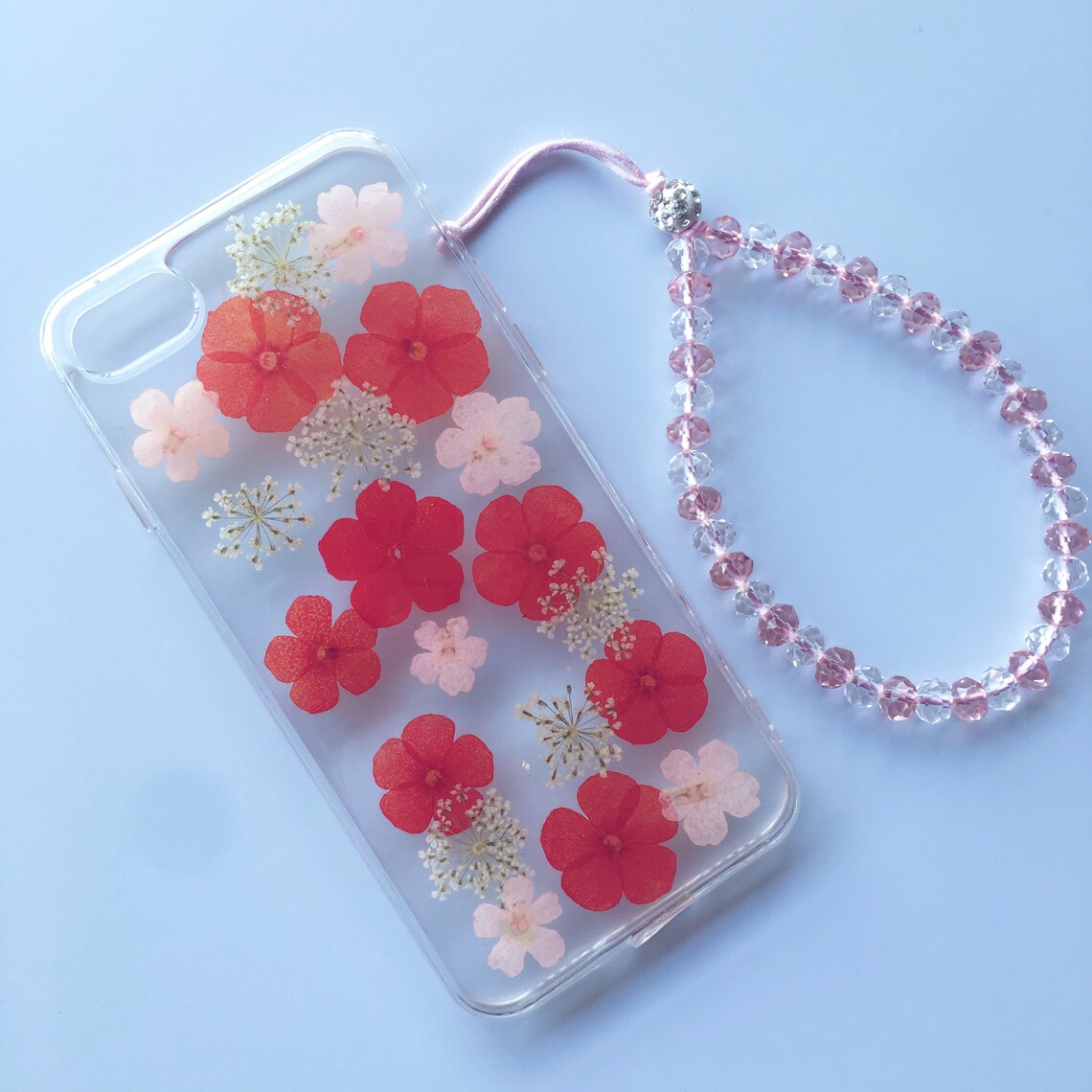 Real Flower Casehand Pressed Flower Casedried Flower Etsy