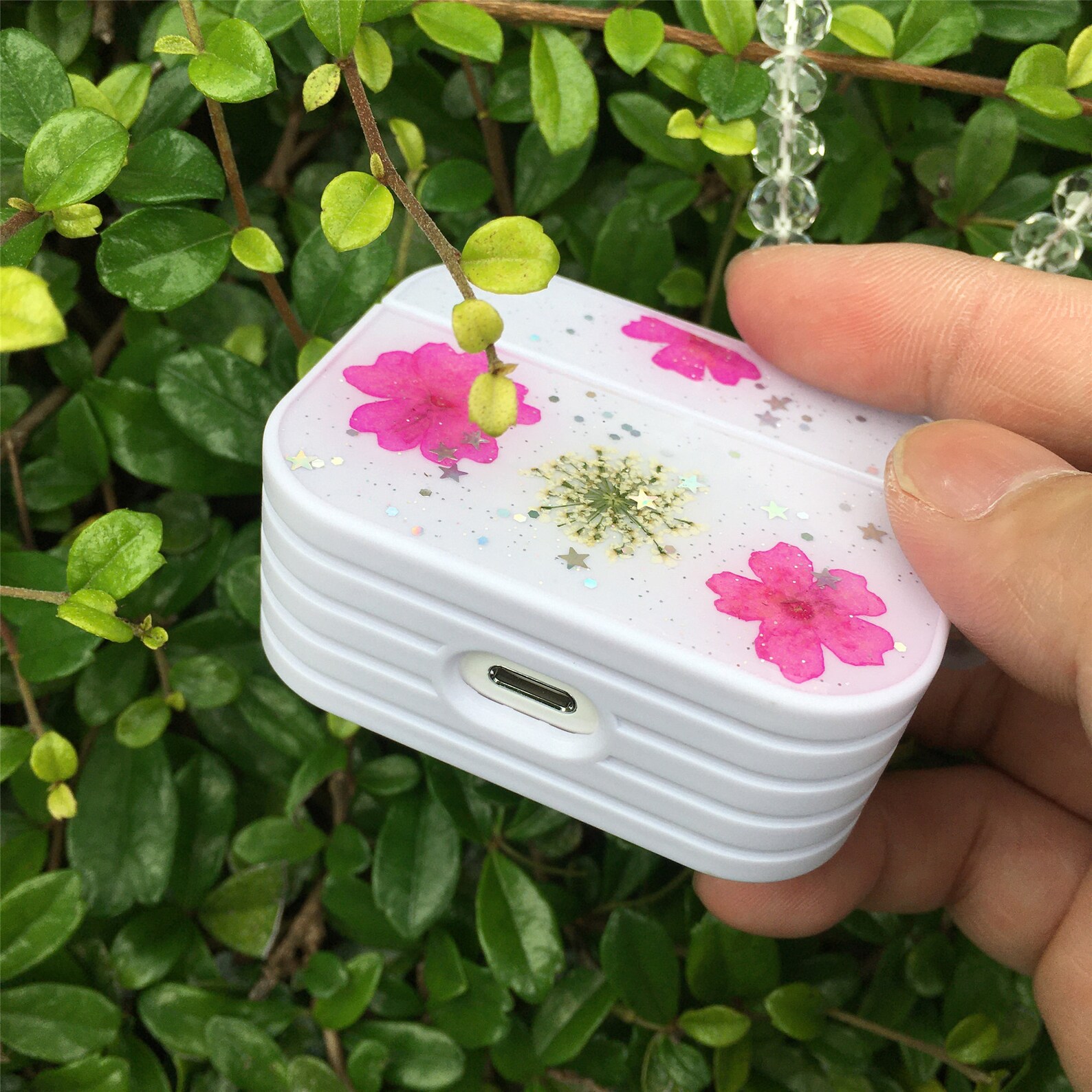Airpod pro case pressed real dried flower airpods cases white Etsy