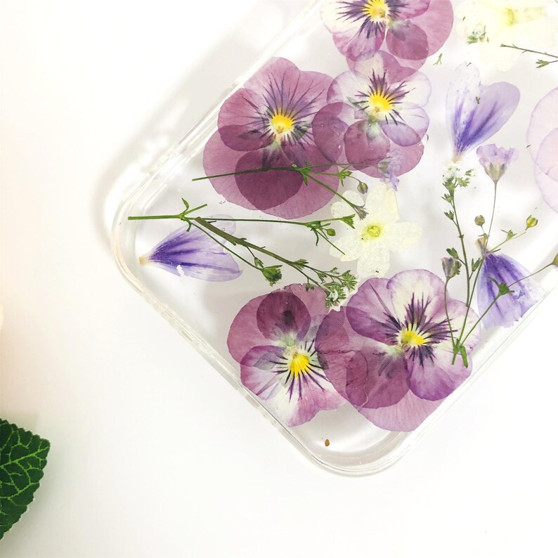 Natural purple flower pressed flower phone case for iPhone 17e 16e 15 14,Google Pixel 11 9 Pro 8 case,Samsung S26 Edge S25 Ultra case image 9