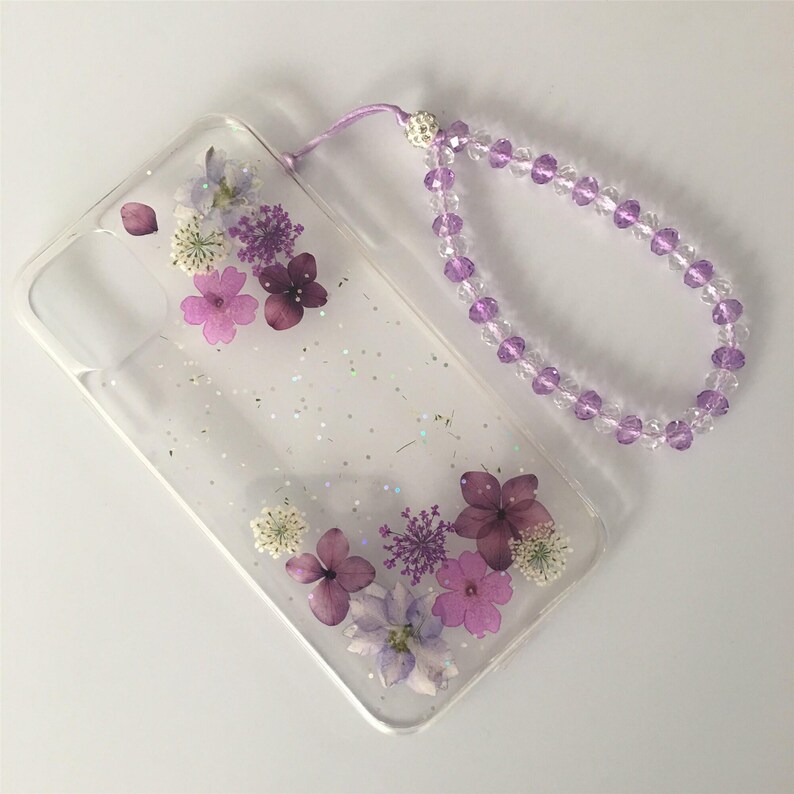 Pressed Dried Real Flower Natural Flower Handmade Clear Case For iPhone 17e 16e 15 Pro Max,Google Pixel 11 Pro 9 Pro 8 Pro Case image 3