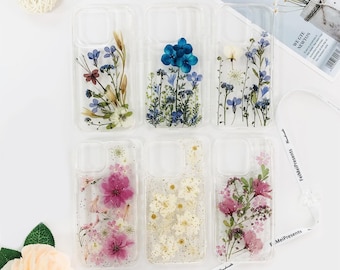 Natural real pressed flower phone case for iPhone 17 Pro Max 16e 15 Pro iPhone 14 iPhone 13,for Google Pixel 10 Pro 8A 9 Pro 7 Pro 6 Pro