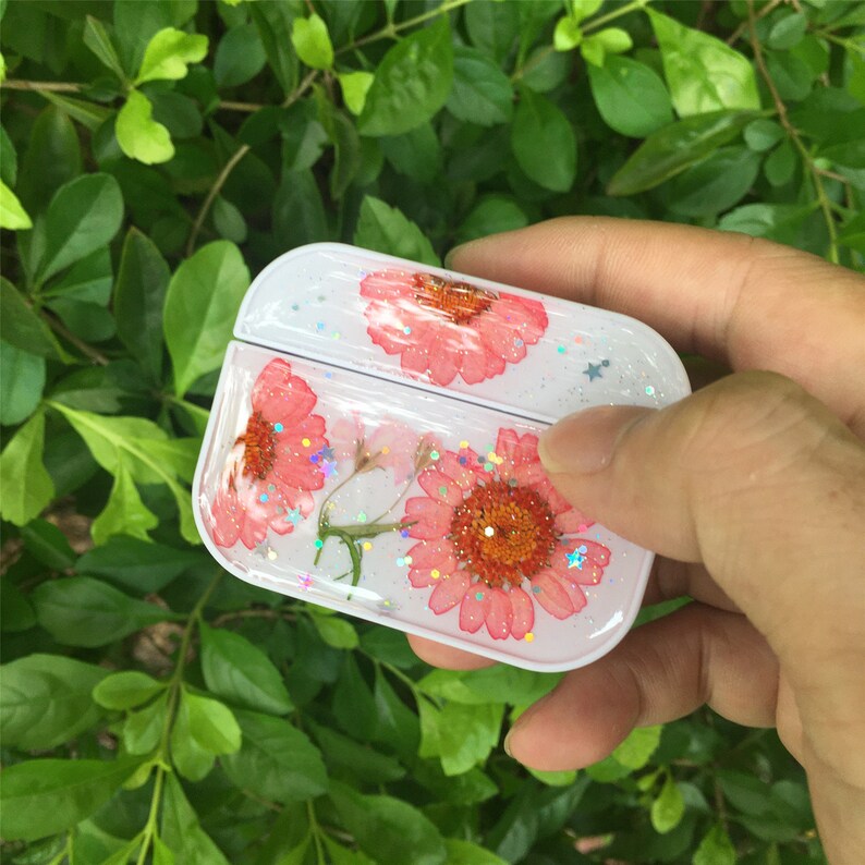 Real Dried Pressed Flower Airpods Pro Case Cute Airpod 1 2 Pro Etsy