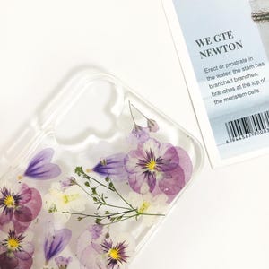 Natural purple flower pressed flower phone case for iPhone 17e 16e 15 14,Google Pixel 11 9 Pro 8 case,Samsung S26 Edge S25 Ultra case image 7