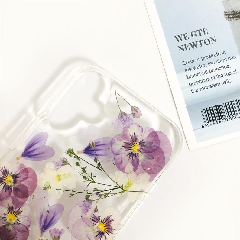 Natural purple flower pressed flower phone case for iPhone 17e 16e 15 14,Google Pixel 11 9 Pro 8 case,Samsung S26 Edge S25 Ultra case image 7