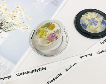Yellow white purple pressed flower 360 degree rotating phone ring holder,ring stand,ring grip,supports wireless charging,multi-angle support