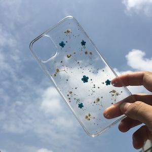 Custodia per telefono con fiori veri, fiori secchi e pressati, custodia trasparente, custodia per iPhone 16 Pro Max, custodia per Samsung S25 Edge S25 Ultra, custodia per Google Pixel 9A Pro