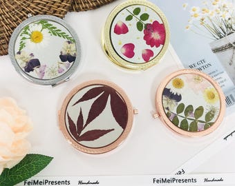 手作り押し花ミニチュアブーケ樹脂製手持ちコンパクトミラー - Etsy 日本