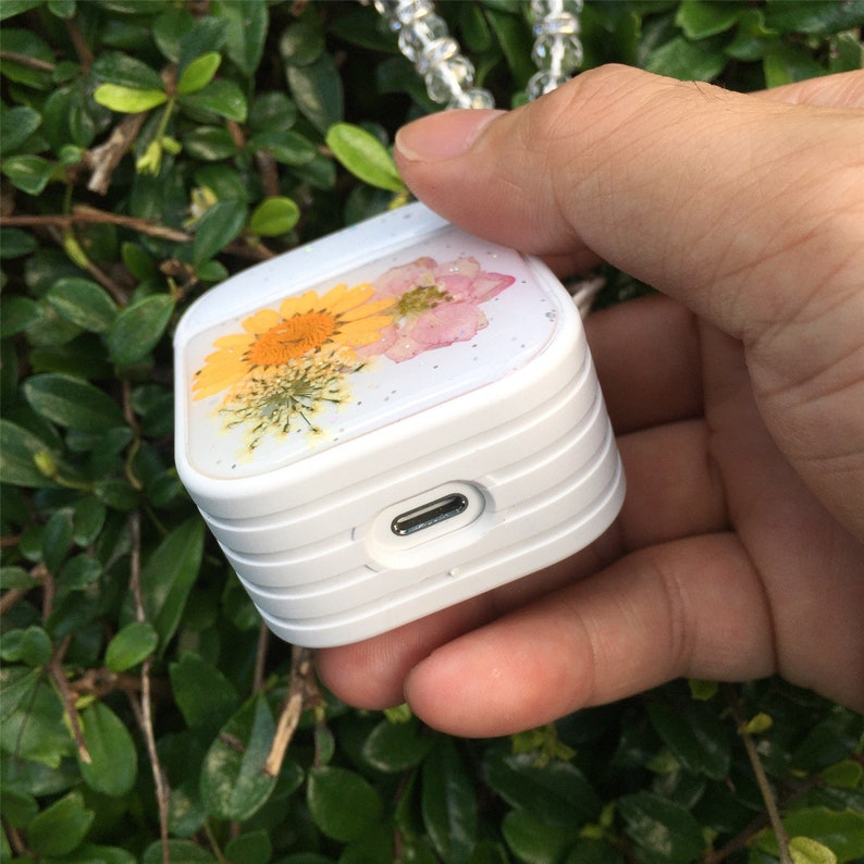 Cute real dried flower airpods pro cases hard airpod 1 2 pro case airpod case christmas birthday gift for her